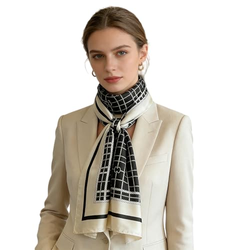 Silk Scarf Mulberry Silk Fashion Scarves Long Lightweight Shawl Wrap … - color: W04