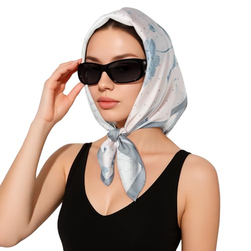 RIIQIICHY Women Head Hair Scarf Like Satin Silk Scarf Sleeping Hair Wrapping Night 27.5" - color: C013