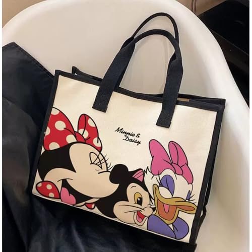Cute Canvas Tote Bag with Zipper & Inner Pocket, Reusable Gift Bag for Women, Large Work Beach Travel Tote - color: M1