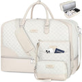 ITIEZY Weekender Overnight Bag for Women - Large Travel Duffel Bag with Shoe Compartment, Gym Duffel Bag Hospital Bag Carry On Tote Bags for Airplanes with Crossbody Bag Toiletry Bag 3Pcs Set - color: 9-White
