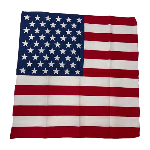 Vamqor 100% Cotton 10 Pack Fine Bandanas - color: Us Flag
