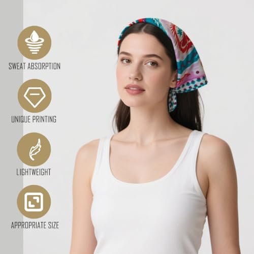 Large Cotton Bandana Lightweight Head Hair Scarf Headbands Wraps Cover Handkerchiefs for Women Men 25 x 25 inch - color: Rt31