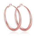 EXGOX Sterling Silver Hoop Earrings - Hypoallergenic, Lightweight, Chunky, 14K Real Gold Plated, Big Large Hoops for Women - color: Chunky&Rose Gold hoop 50mm