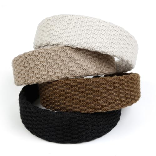 Huachi Knitted Headbands for Women Non Slip Trendy Headbands for Women’s Hair 1.7 inch Wide Cute Headband for Girls, Fall Head Bands Fashion Hair Accessories 4PCS - color: Knitted Headbands for Women
