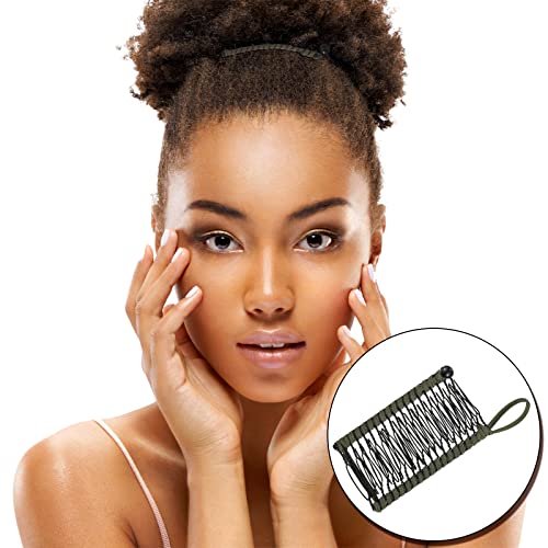 WILLBOND 4 Pcs Banana Hair Clips for Women, Vintage Clincher Stretchy Banana Grip Clips Comb for Curly, Thick, Thin, Wavy Hair, Ponytail Holder for Wedding, Daily Use(Army Green, Black, Khaki) - color: Army Green, Black, Khaki