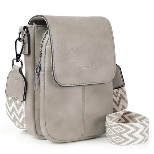TANTOMI Small Crossbody Bags for Women Trendy, Cell Phone Purses Wallet with 4 Card Slots, Small Purses with Adjustable Strap - color: 01-grey