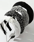 Knotted Headbands for Women: Non-Slip Fashion Hair Accessories with Cute Wide Top Knot Hoops for Hair in Black, White, and Leopard Print - color: Black White Cheetah Head Band