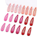 20 PCS Metal Snap Hair Clips Water Drop No Slip Barrettes for Women Bright Small Hair Clips For Thick And Thin Fine Hair,Red Pink Rose Red,1.97 x 0.5 In. - color: Red Pink Rose Red