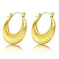 Gold Sculptural Hoop Earrings for Women, 14K Gold Plated Statement Earrings, Lightweight Hypoallergenic Jewelry for Sensitive Ears, Trendy Gift for Her - style: Moon