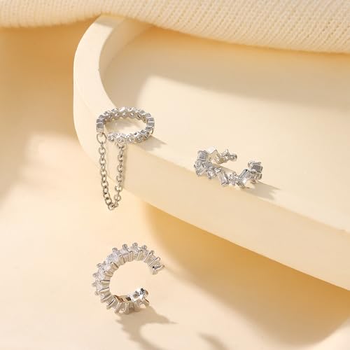 Dochais Ear Cuffs Non-Piercing Earrings for Women Cute Small Clip-On Cartilage Earring 14k Gold Plated Dainty Fake Piercings Earings - style: S2