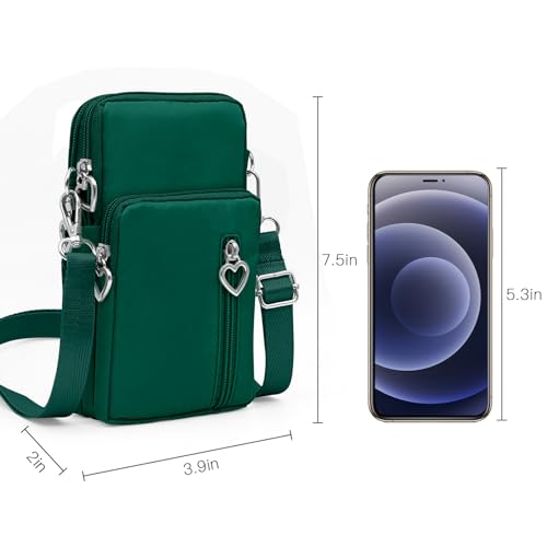 BIAOTIE Lightweight Small Crossbody bags Cell Phone Purses Travel Pouch Shoulder Bag for Women - color: Dark Green