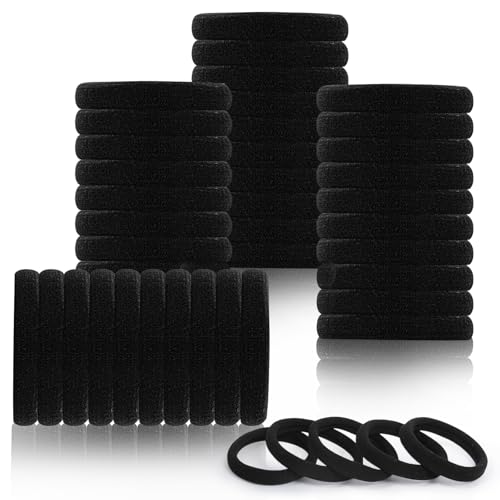 80pcs Black Thick Hair Ties for Women, 2.36 IN Large No Metal Ponytail Holders, Heavy Duty Elastic Hair Bands, Durable No Damage Hair Elastics for Thick & Curly Hair, Strong Hold - color: 2.36 IN -Black Thick Hair ties