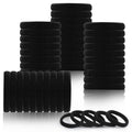 80pcs Black Thick Hair Ties for Women, 2.36 IN Large No Metal Ponytail Holders, Heavy Duty Elastic Hair Bands, Durable No Damage Hair Elastics for Thick & Curly Hair, Strong Hold - color: 2.36 IN -Black Thick Hair ties