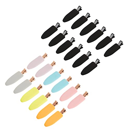 Flat Hair Clips Makeup Hair Clips for Bangs 24 Cont (light colors & Black)… - color: Light & Black