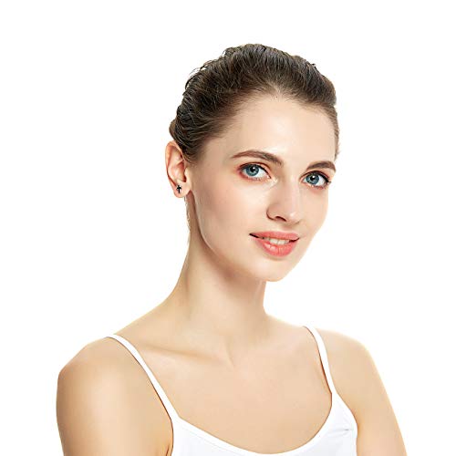 REVEMCN 925 Sterling Silver and Stainless Steel Cross Stud Earrings for Women Men, 3 Pairs - color: Black Stud Earrings