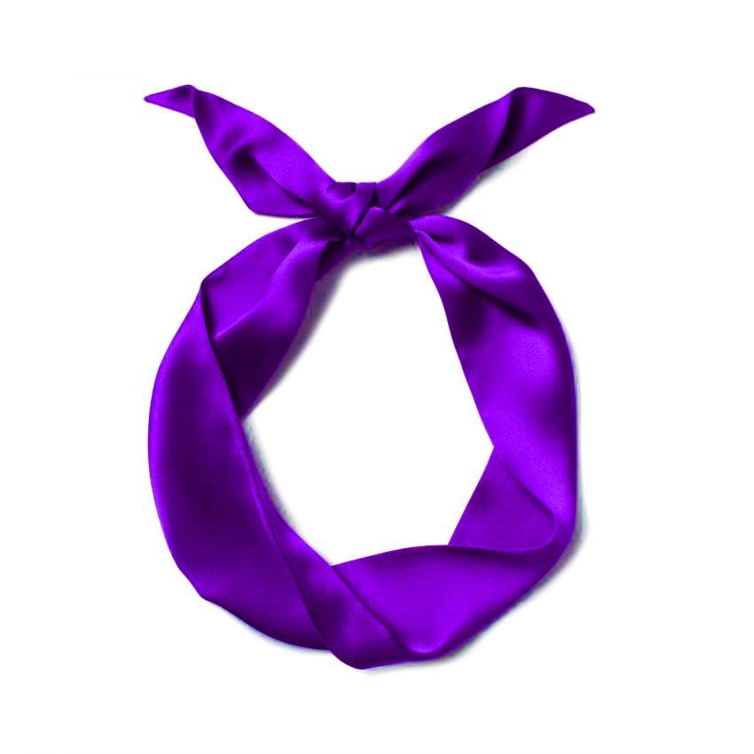 10 Pcs Long Thin Small Skinny Scarf Satin Neck Tie Ribbon Choker for Women Girls - color: Dark Purple