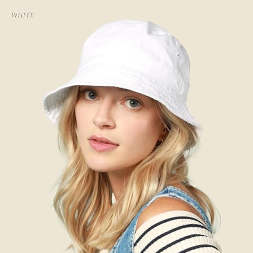 Hot Summer Bucket Hat - Trendy Cotton Sun Hat for Beach, Golf, Fishing - Fun Outdoor Vacation Boonie for Men and Women - color: Latte