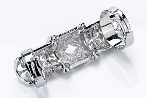 Szxc Jewelry Women's Crystal Double Full Finger Armor Knuckle Ring Adjustable - color: clear