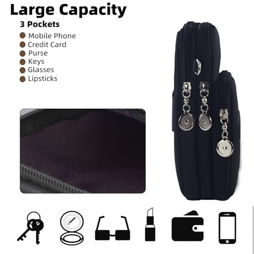 JANKS Small Crossbody Bags for Women Mini Cell Phone Purses Handbag Shoulder Bag - color: 010 Black