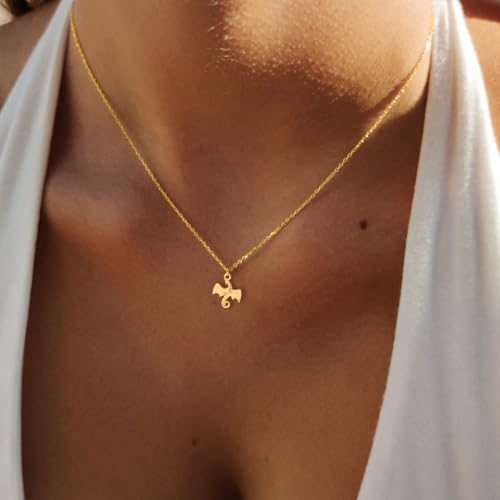 LLWOM Gold Necklace for Women-14k Gold Plated Infinity Necklace Star Of David Necklace Evil Eye Cross Pendants Heart Dainty Gold Necklace For Women - color: Gold, style: Dragon Necklace-1