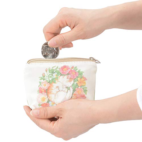 Women and Girls Cute Fashion Coin Purse Wallet Bag Change Pouch Key Holder - color: Cat In Flower