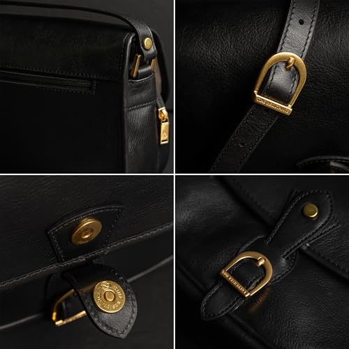 Time Resistance Leather Cross Body Bag for Women - Handbag, Shoulder, Messenger, Purse - color: Black