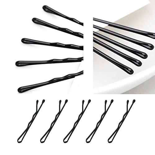 YINGFENG 220 Count Mini Wavy 1.38 Inch bobby pins black with Storage Box, Suitable for All Hair Types, Hair Clips for Kids, Girls and Women - color: Black（1.38inch）