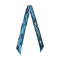 JERLA 100% Mulberry silk Scarf bag scarf Head Hair Ribbon Handbag Handle wrap Tie Bundle Neckerchief Scarf for women - color: Sea World Blue