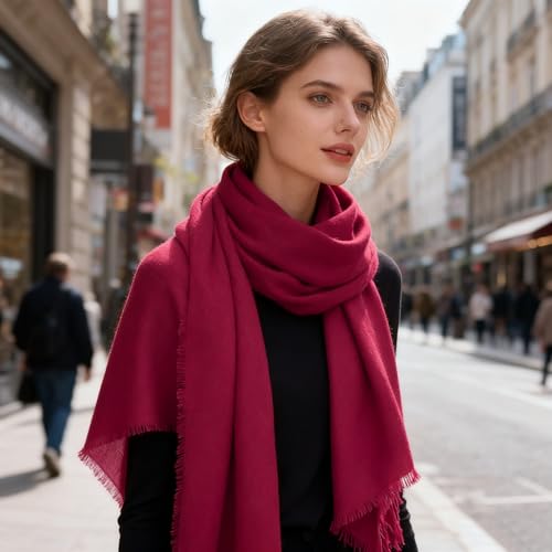 K-Elewon Large Square Scarf 51" Cotton and Linen Hand feel Scarf Fashion Scarves Hair Wrapping Scarfs Neck Scarves for Women - color: H2313