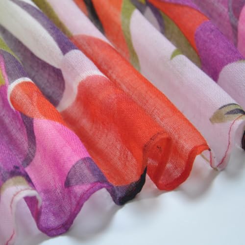 Boho Scarf for Women Lightweight Summer Scarves Fashion Shawl Wrap - color: Cr-d06