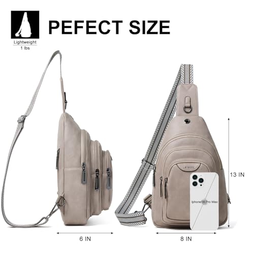 Leresas 10L Crossbody Sling Bag for Women Men Anti Theft Cross Body Fanny Pack Belt Bag Purse Gifts for Women Faux Leather, Light Grey - color: 10l-light Grey, size: 10L