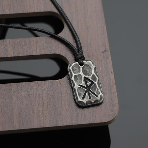 Ankiyabe Stainless Steel Norse Viking Rune Pendant with Adjustable Braided Rope Good Luck/Love/Strenght/Health Viking Symbol Necklace for Men Women - color: LOVE