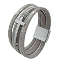 Leather Wrap Bracelets Cross Bracelets Trendy Layered Bracelet for Women Stackable Bracelet Jewelry Birthday Christmas - color: silver