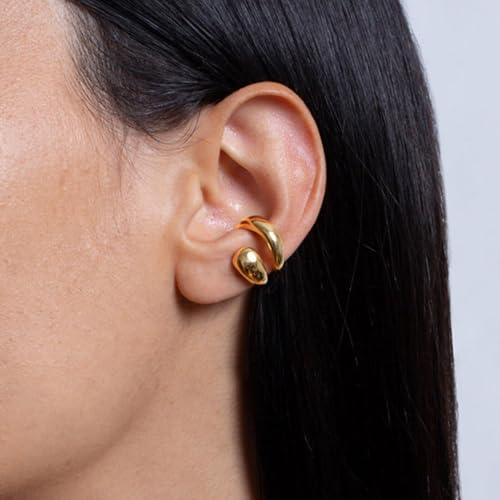 Ear Cuffs Non Piercing 14K Gold Plated Ear Cuff Earrings for Women Trendy Clip on Cartilage Earring Stacks Non Pierced Adjustable Fake Earrings Set Jewelry - color: B:Ear Cuff Earrings