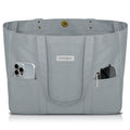 HOMESPON Large Canvas Tote Bag for Women Everything Bag with Pockets and Laptop Sleeve - color: Grey