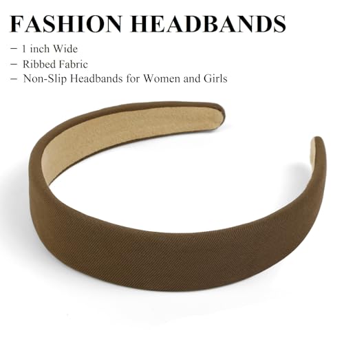 Huachi Headbands for Women Non Slip Trendy Headbands for Women’s Hair 1 inch Wide, Fall Head Bands Cute Headband for Girls Elastic Hair Bands for Womens Fashion Accessories Gifts 4PCS - color: Multicolor