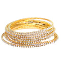 14K Gold Plated Dainty 10Pcs Colorful Cubic Zircon Crystal Beaded Adjustable Stackable Stretch Sparkling Tennis Chain Bracelet Set Birthday Wedding Jewelry for Women - color: gold