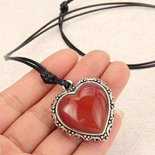 Leather Necklace for Women Long Boho Necklace Bohemian Choker Vintage Necklace Braided Boho Jewelry with Adjustable Brown Leather Cord - color: Double Ring Necklace