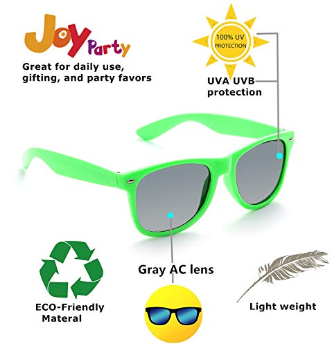 Eyegla Sunglasses Bulk Party Sunglasses Pack 80s Shades Eyewear Set for Men Women 8/10/20/30Pack - color: Green Frame / Grey 10 Pack