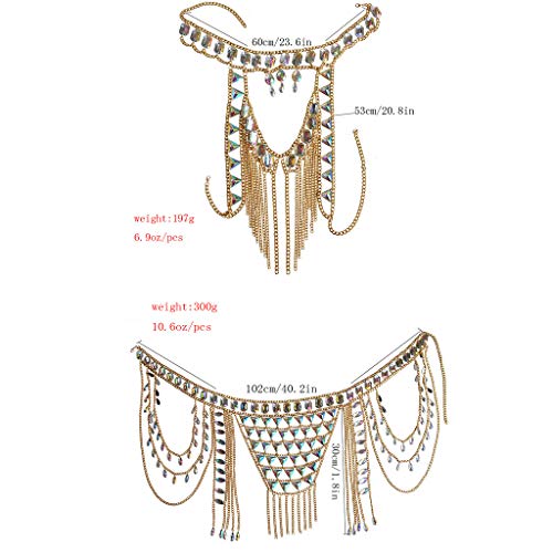 Women's Sexy Suit Body Chain - color: Gold Color-A- Body Chain Suit-3