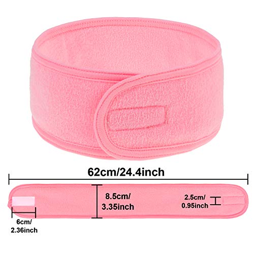Whaline 4 PCS Spa Headband, Make up Hair Band, Stretch Terry Cloth Headband for Sport Yoga Shower (Pink) - color: Pink