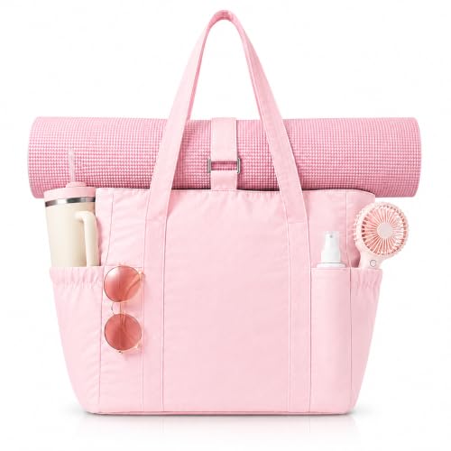 Tote Bag for Women, 26L Capacity Travel Purses Work Bag, Small Zipper Tote Bag for Travel Nurse Gym Teacher - color: Pink