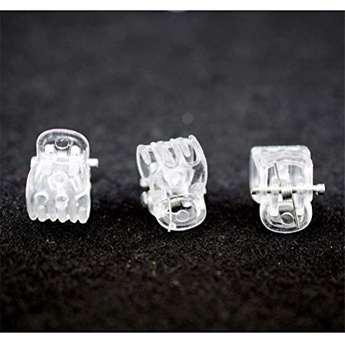 100pc/pack 1cm Hair Claws Clip for Women Girls Black & Brown & clear Plastic Mini Hairpin Hair Clip Clamp Hair Accessories Gifts (KLF-CLEAR+BLACK) - color: KLF-CLEAR+BLACK