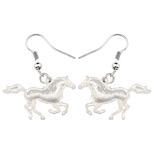 BONSNY Enamel Alloy Colorful Horse Earrings for Women Animal Lover Statement Jewelry - color: Multicolor