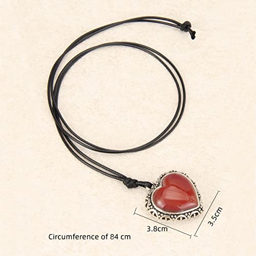 Leather Necklace for Women Long Boho Necklace Bohemian Choker Vintage Necklace Braided Boho Jewelry with Adjustable Brown Leather Cord - color: Double Ring Necklace