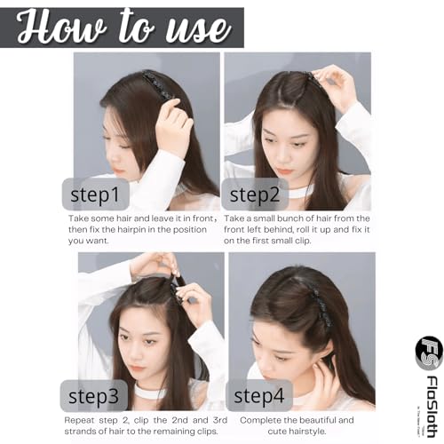 Hair Clips for Styling - 7PCS Crystal Stone Braided Hair Clips, Double-Layer Star and Flower Clips for Women and Girls, Sparkling Rhinestone Duckbill Clips, Non-Slip Hair Accessories (FlaSloth)