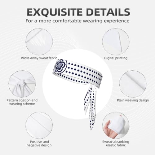 Sports Tie Headband Bandana Running Athletic Sweat Band Elastic Adjustable Sport Head Tie for Men Women Head Ties Ninja Tie Headbands Tennis Sweatbands Soccer Basketball Teams Running Head Band - color: Warrior