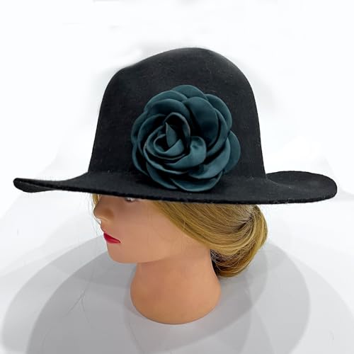 Sanrich Women's Brooches 4pcs Rose Flower Hair Clip Mexican Hair Flowers Clips Hairpin Brooch Tea Party Hats Headpieces (blackish green) - color: blackish green
