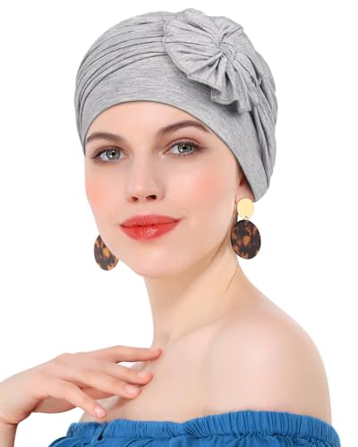 Chemo Headwear for Women Cancer Patients Lightweight Head Coverings for Hair Loss Seasonal - color: Light Heather Grey