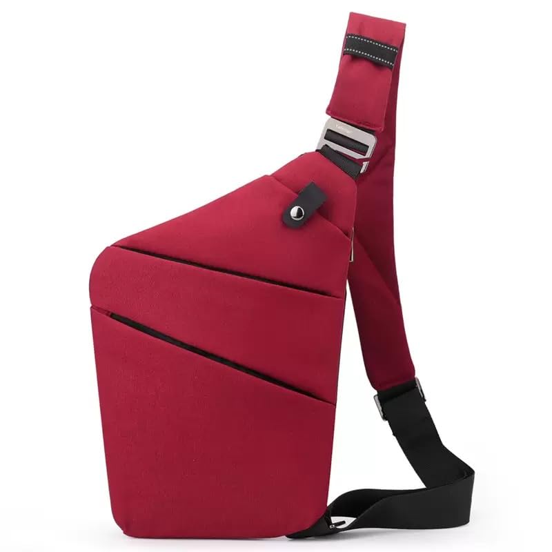 Crossbody Travel Bags for Women, Anti Theft Proof Safe Slim Sling Travel Purses, Personal Flex Shoulder Bag for Men Women - color: Red, size: Right Shoulder